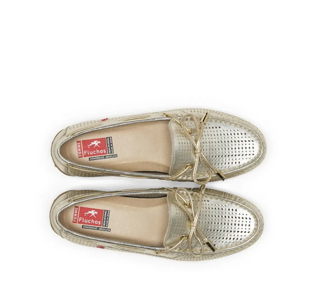 Mujer Fluchos BRUNI F1428 Mocasín Dorado