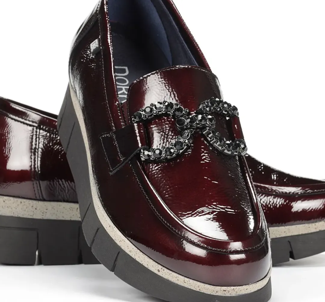 Mujer Fluchos INDIA D9325 Mocasín Burdeos